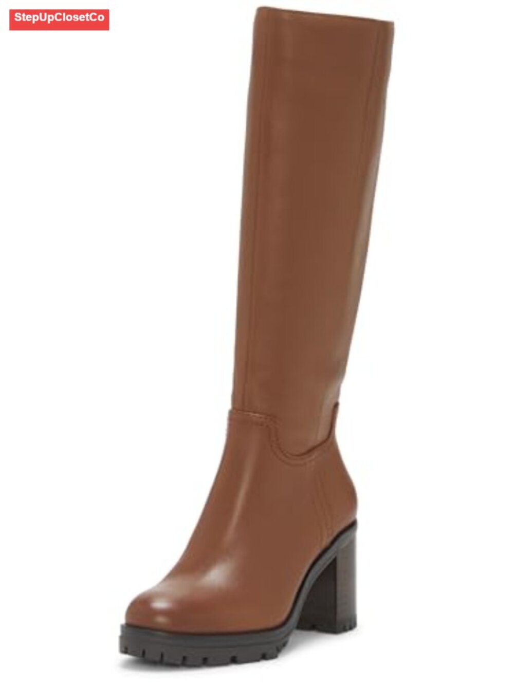 Dentelia Leather Lug Sole Knee High Boot